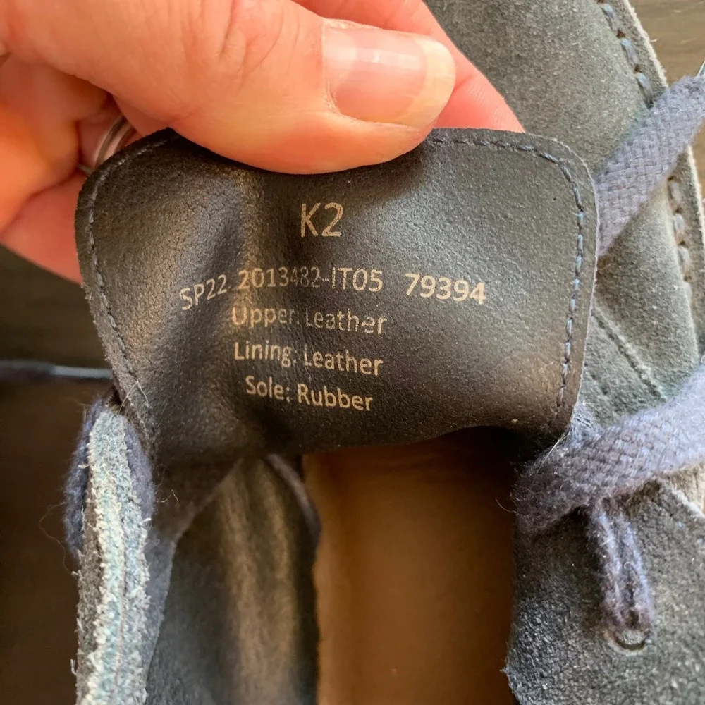Crewcuts J.Crew Kids Navy Blue Suede Desert Chukka Boots Made in Italy Size K2